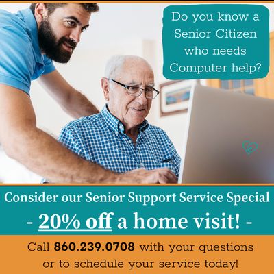 Check out our dedicated webpage here - https://www.connecticutcs.com/senior-citizen-service-special-offer/