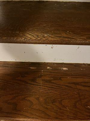 Scratches and gouges in stair treads