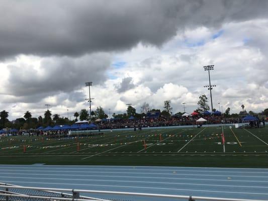 The track is dry and the skies are threatening this morning...