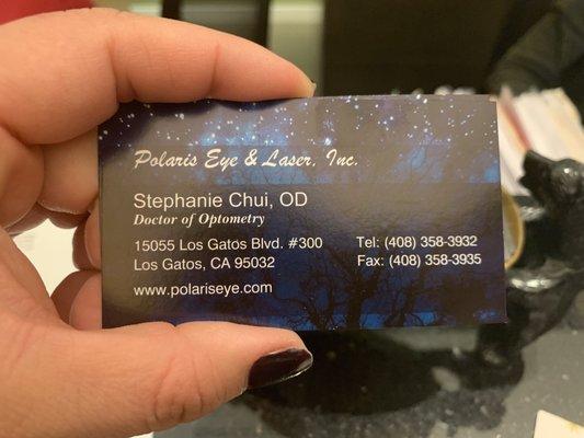 Dr. Stephanie Chui's card