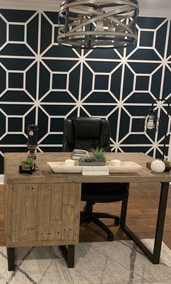 Tried this wall pattern loved  it! Great office remodel.