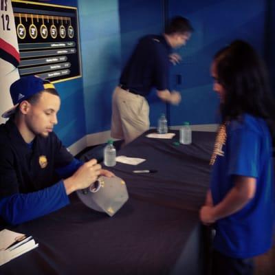 My daughter meeting Steph