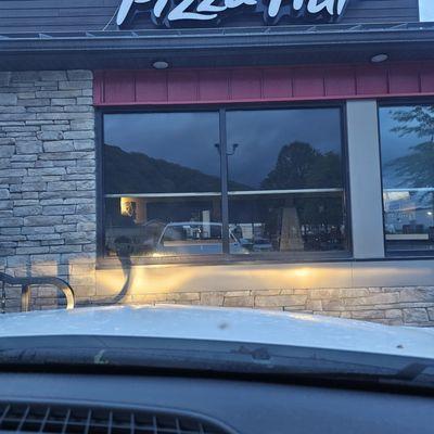 A dark pizza hut