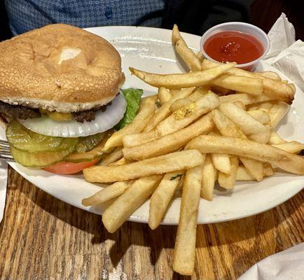 Parkway Classic with cheese and side of fries