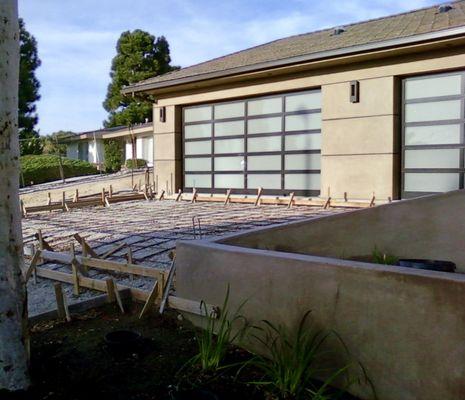 Set-up of a brand new driveway in Rancho Palos Verdes