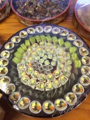 Gimbap and roll platter. One of the catering food that I ordered for last week's party. Everyone loved rolls!!