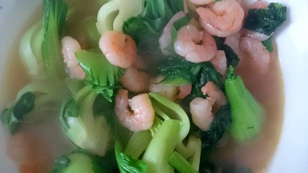 The greens (Kai Lan?) are from Phu Thai Oriental Grocery...the shrimp from Restaurant Depot. :)