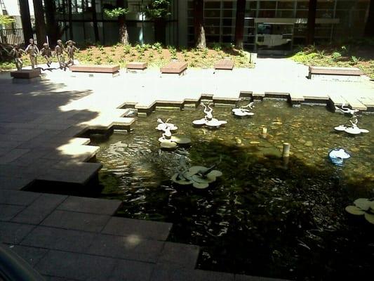 Pond near the plaque