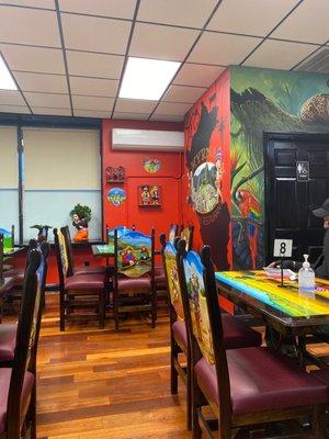 A beautiful Peruvian mural inside the restaurant!