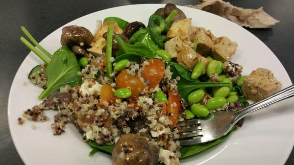 Make your own salad at the cafeteria .