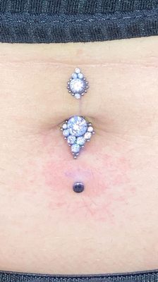 new navel piercing and jewelry