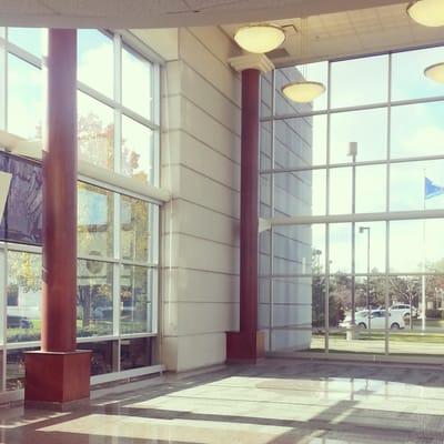 A beautiful unused atrium but still open to the public.