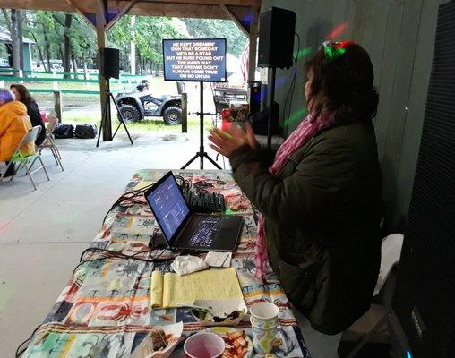 Our customers at their dog show after party having a blast with our Karaoke system.