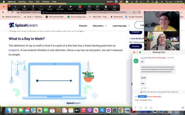 Zoom Call with a 3rd grade student working on math concepts