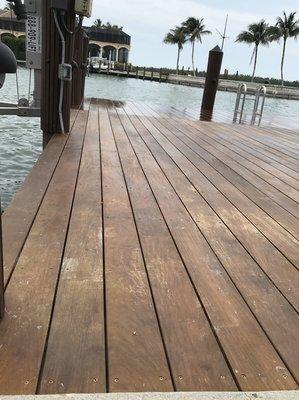 Wood dock before