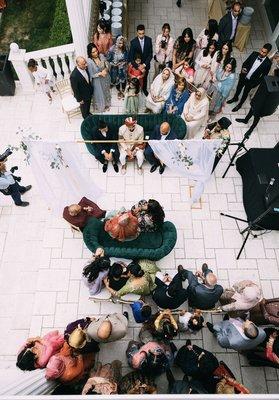 Decor setup for ceremony