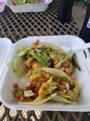 Fried shrimp taco's