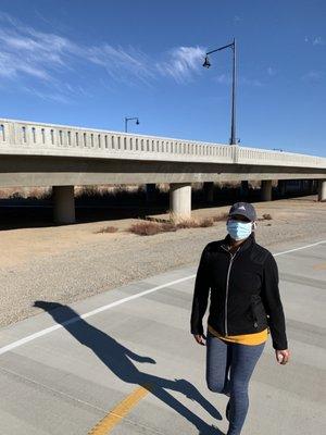 Coming out from under the bridge. Went around then Up onto the opposite side..