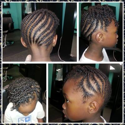 Braided updo with two strand twists