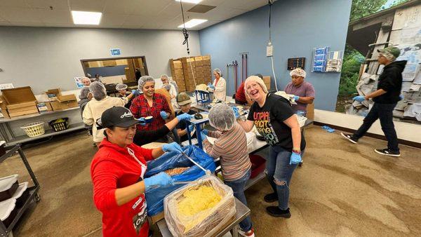 Meal Prep Teams work in clusters of about 11 people