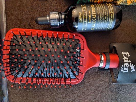 Brush and Jamaican black castor oil