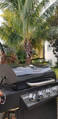 They have a gas grill and a full sized Weber charcoal grill you can use