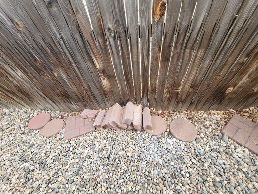 more bricks left on other side of the house.