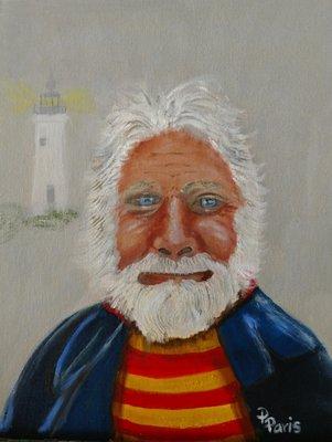 Sea Captain, oil, by Peggy Paris