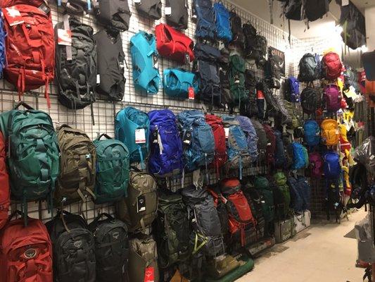 Amazing selection of trail packs