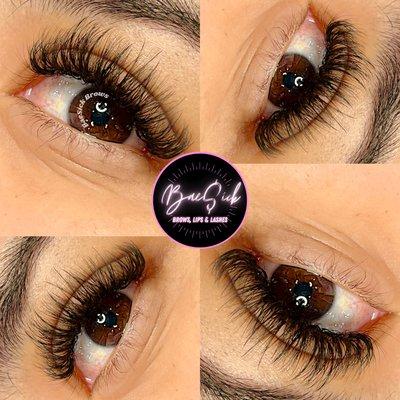 Wispy lash extensions