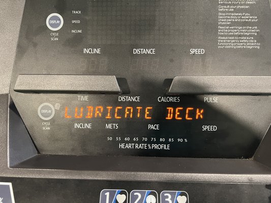 Treadmill out of order