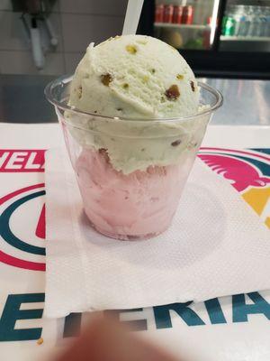 Pistachio and strawberry Cream/milk Ice Cream