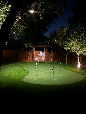 Hubby installed the perfect accent lights ... we can putt all night!!