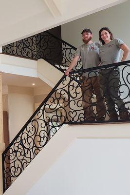 Custom scroll railing