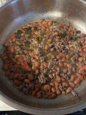 Beef and beans cilantro