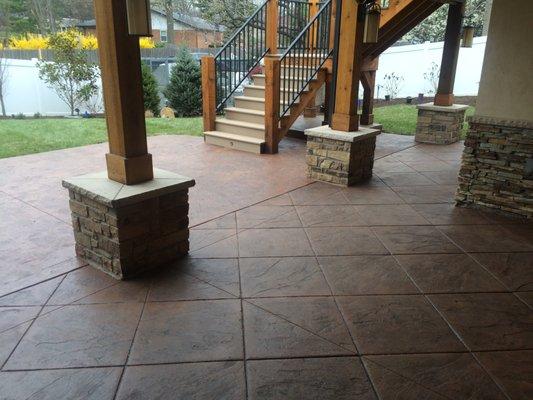 Lower Level Patio space Decorative Concrete