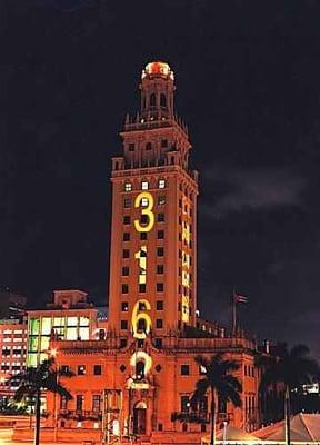 Art-Exhibit-Lighting with George Sanchez-Calderon 'Numbers Project' @ Freedom Tower, Miami, FL  lumamerica.com