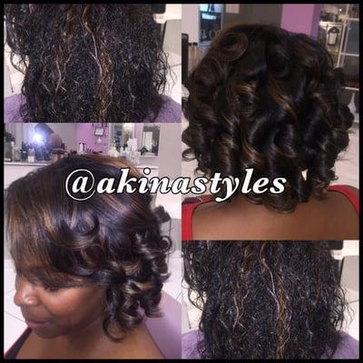 Blow out and curls done by Akina at the Ooh la la beauty bar in Orland!!