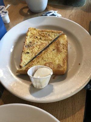 The French toast is kind of average- go for the specialty pancakes instead