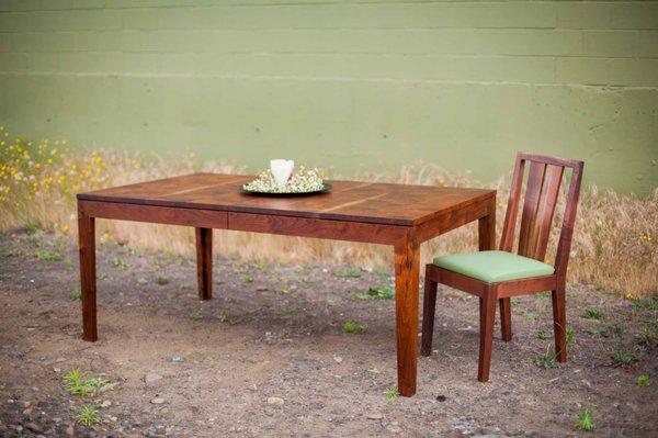 Cascade dining table in western walnut, extends to seat up to 12.