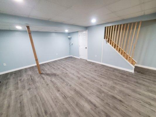 Basement finishing project. We also did the lighting.