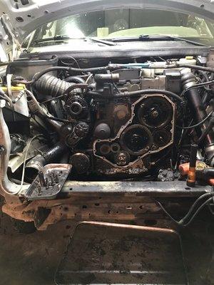 Front timing cover reseal along with some other upgrades for this clean 2nd gen 24v dodge.