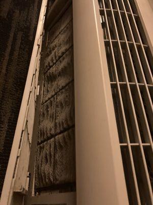 In frequent cleaning of air conditioners, cause poor air quality in enclosed area.