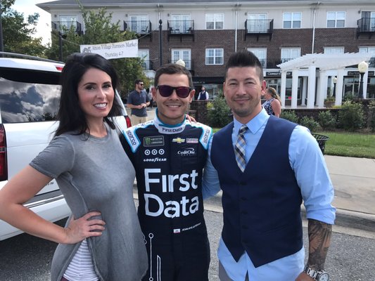 Commercial shoot with Kyle Larson and First Data