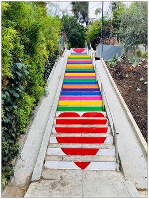 Stairs straight into my heart. ;p #micheltorenaheartstairs #la #streetart