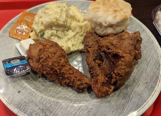 Fried Chicken, Potato Salad & Biscuit