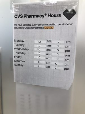 Cvs hours