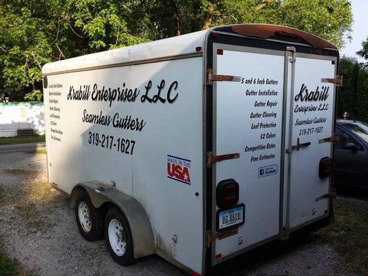 Trailer design and decal job for Krabill Seamless Gutters.