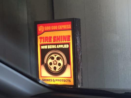 Tire shine being applies