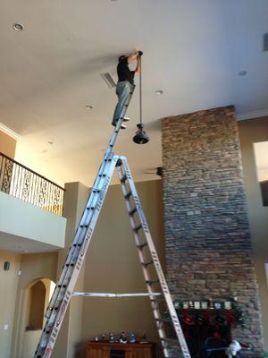 Lighting fixture installed on 22 FT ceiling